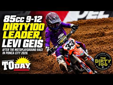 85cc 9-12 Dirty100 leader, Levi Geis after The Motoplayground Race in Ponca City 2026.