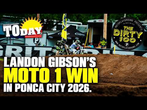 Landon Gibson's moto 1 win in Ponca City 2026.